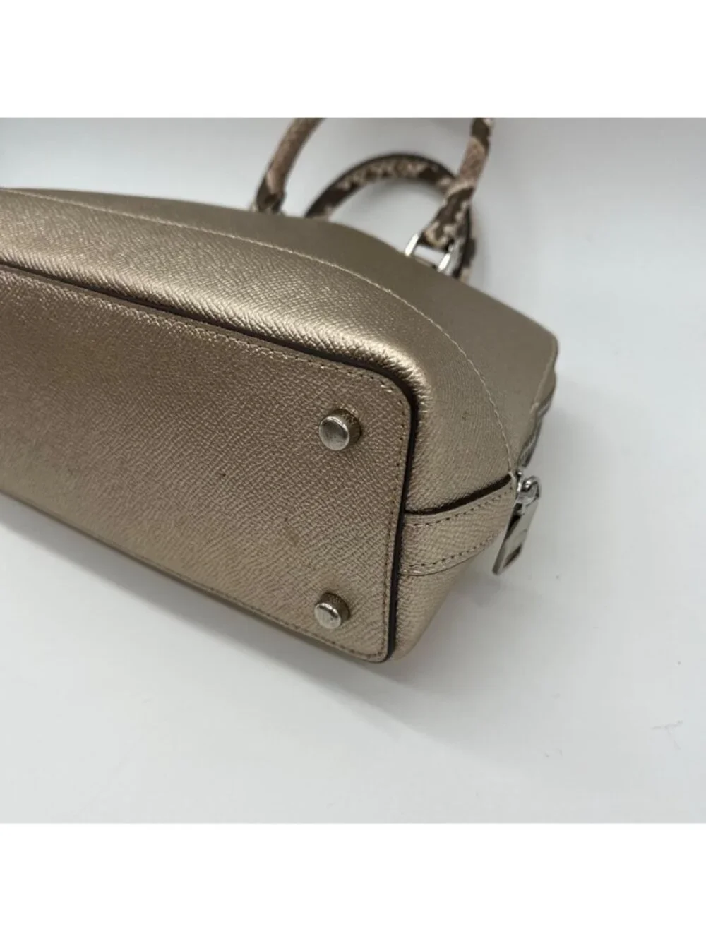 Coach Metallic Gold Leather Exotic Trim Sierra Satchel-F38057